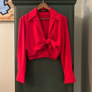 Lioness Red cropped blouse